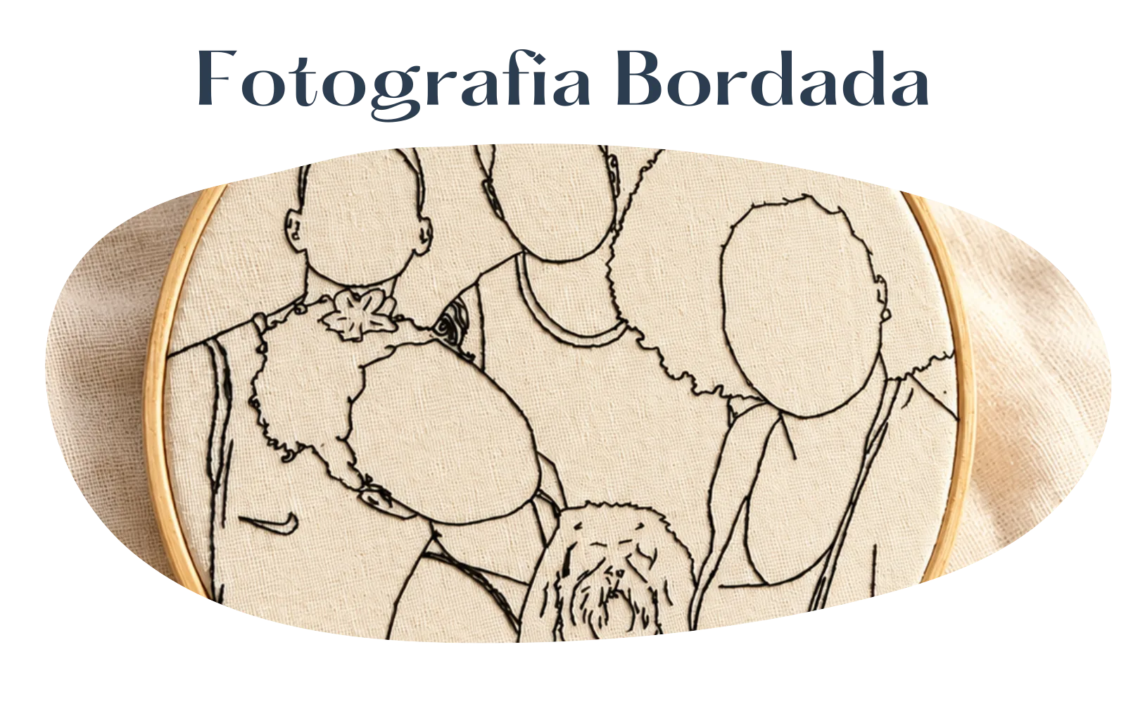 Fotografia bordada à mão em bastidor